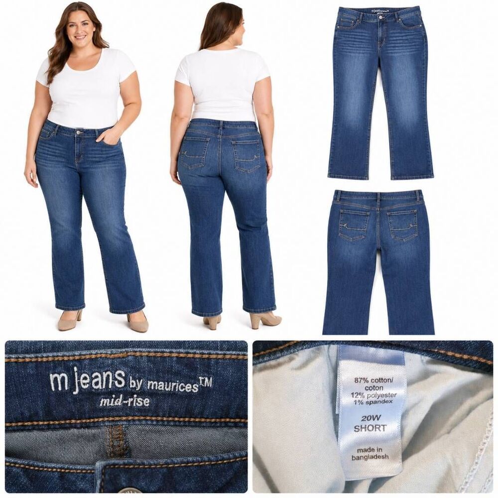 M Jeans Maurices 20W Short Mid Rise Bootcut Denim